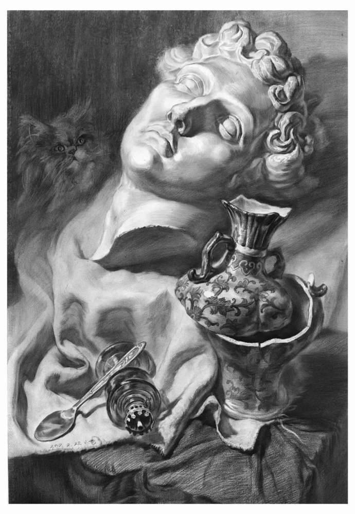 素描头像如何表现人物肤色的色调和质感？广州画室教你,04