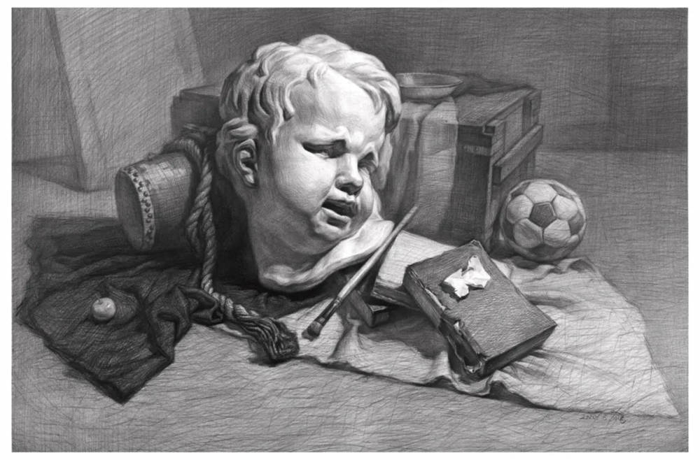 素描头像如何表现人物肤色的色调和质感？广州画室教你,14