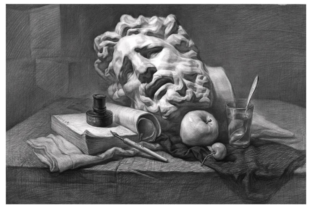 素描头像如何表现人物肤色的色调和质感？广州画室教你,15