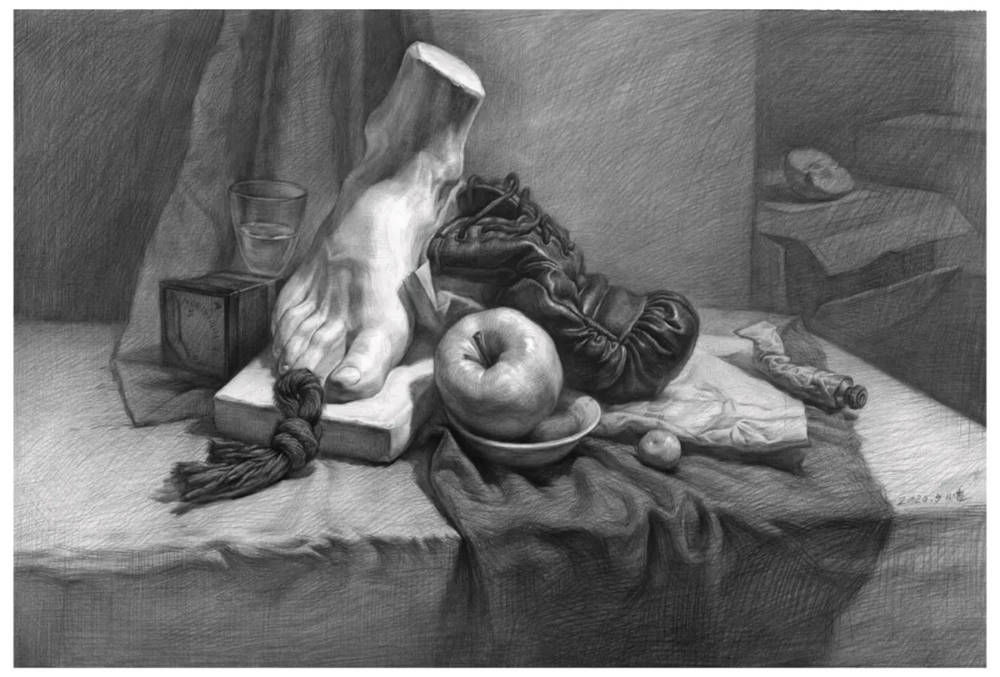 素描头像如何表现人物肤色的色调和质感？广州画室教你,18