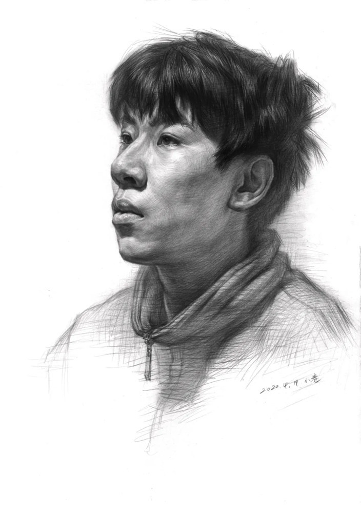 素描头像如何表现人物肤色的色调和质感？广州画室教你,40