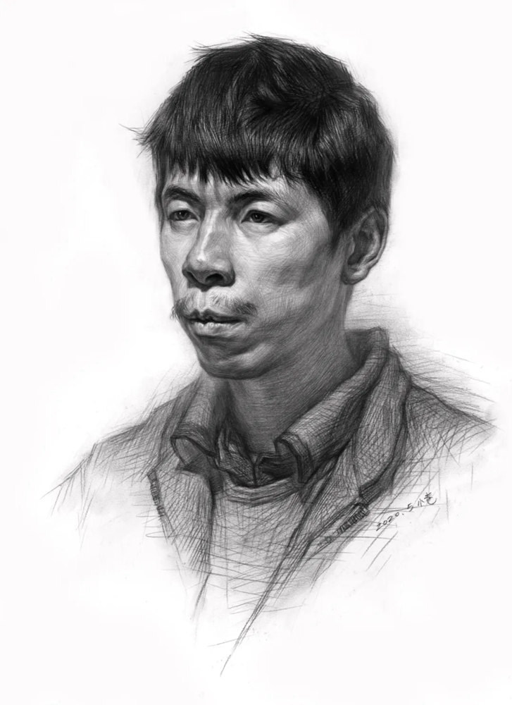 素描头像如何表现人物肤色的色调和质感？广州画室教你,43