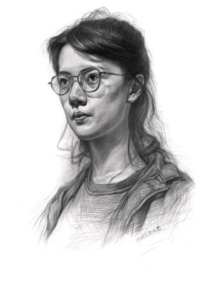 素描头像如何表现人物肤色的色调和质感？广州画室教你,48