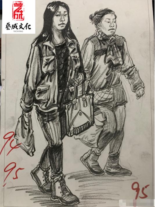广州画室老度带你康康新出炉的21届广西美术高考一模速写高分卷，02