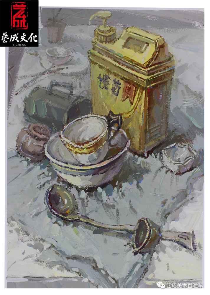 21届广东二模色彩高分卷出炉，广州画室带你看看别人餐具怎么画的,49