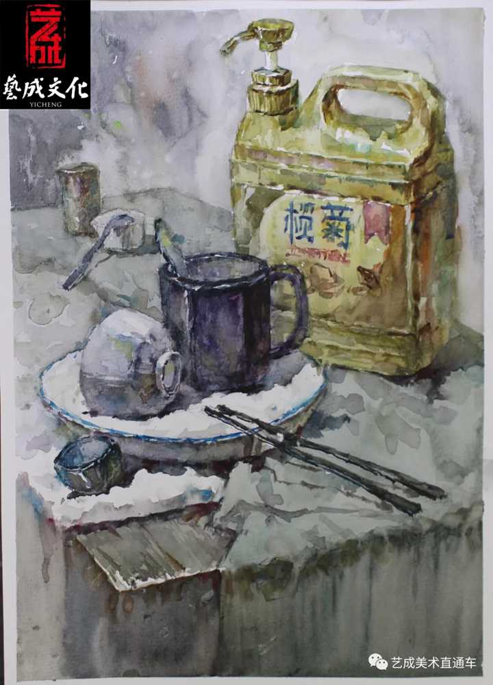 21届广东二模色彩高分卷出炉，广州画室带你看看别人餐具怎么画的,53