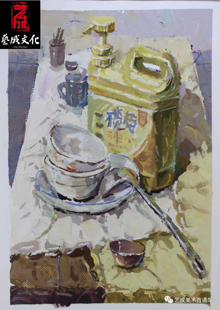 21届广东二模色彩高分卷出炉，广州画室带你看看别人餐具怎么画的,168